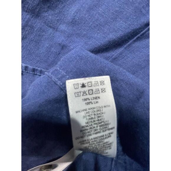 UNTUCKit Women's 100% Linen Button Up Dress Navy Blue Size‎ 8 - Picture 4 of 5